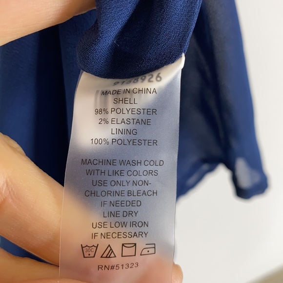 Vince Camuto Wrap Midi Dress in Navy/White; Polka Dot and Stripes - Picture 10 of 16